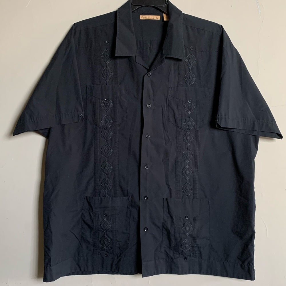 The Havanera Co. Black Guayabera Button-Down Shirt